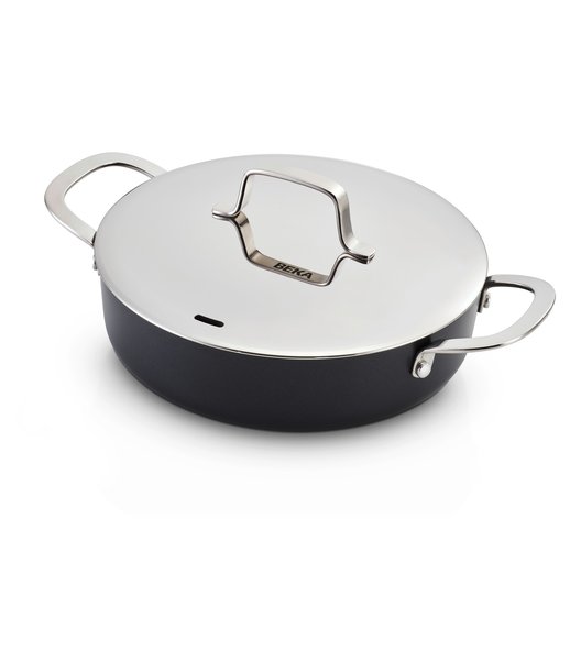Beka Chef Stainless Steel Saute Pan with 2 Side Handles and Lid 28 cm 